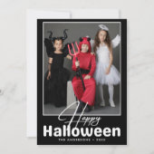 Moderne zwart-wit Halloween foto Kaart (Voorkant)
