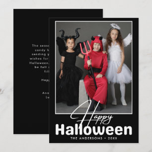 Moderne zwart-wit Halloween foto Kaart