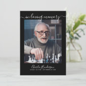 Moderne Zwart & Wit Handgeschreven Script begrafen Programmakaart (Staand voorkant)