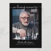 Moderne Zwart & Wit Handgeschreven Script begrafen Programmakaart (Voorkant)