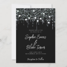 Moderne Zwart-wit Hangende Lichten Bruiloft