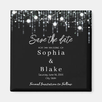 Moderne Zwart & Wit Hangende Lichten Sla de Datum  Magneet