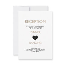 Moderne Zwart-Wit Hart Ontvangstkaart