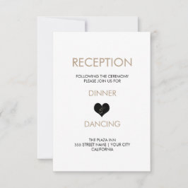 Moderne Zwart-Wit Hart Ontvangstkaart Kaart