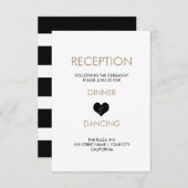 Moderne Zwart-Wit Hart Ontvangstkaart Kaart (Voorkant / Achterkant)