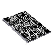 Moderne Zwart Wit Herhaalde douanenaam Notitieboek (Rechterzijde)