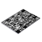 Moderne Zwart Wit Herhaalde douanenaam Notitieboek (Linkerzijde)