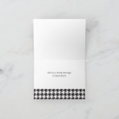 Moderne Zwart-Wit Houndstooth Bedankkaart (Binnen)