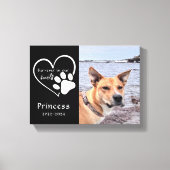 Moderne Zwart Wit Huisdier Memorial Foto Keepsake Canvas Afdruk (Voorkant)