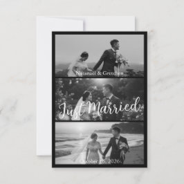 Moderne Zwart-Wit Huwelijksaankondigingen RSVP Kaartje
