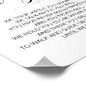 Moderne zwart-wit huwelijksgedicht-herdenking poster (Hoek)