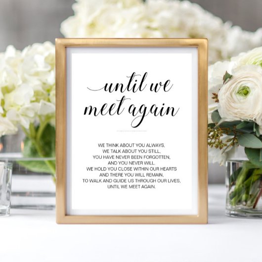 Moderne zwart-wit huwelijksgedicht-herdenking poster