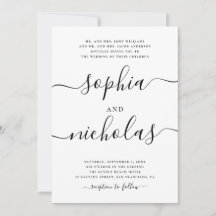 Moderne zwart-wit kalligrafie bruiloft - Elegant