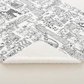 Moderne zwart-wit katten en kittens met patronen sherpa deken (3/4)