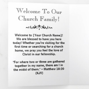 Moderne zwart-wit kerk verbinding brochures drieluik kaart