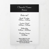 Moderne zwart-wit kerk verbinding brochures drieluik kaart (Cover)