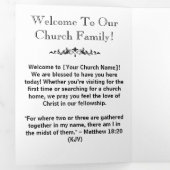 Moderne zwart-wit kerk verbinding brochures drieluik kaart (Binnenzijde eerst)