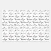 Moderne Zwart & Wit Kerstbomen & Rendieren Inpakpapier Vel (Voorkant)