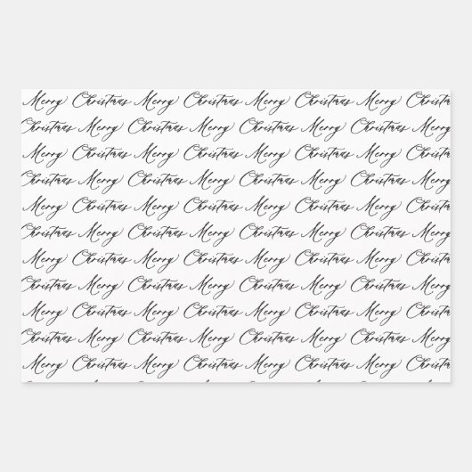 Moderne Zwart & Wit Kerstbomen & Rendieren Inpakpapier Vel (Voorkant)