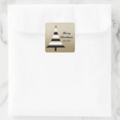 Moderne Zwart & Wit Kerstboom Stickers (Tas)
