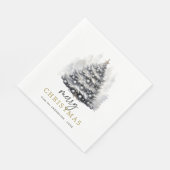Moderne Zwart & Wit Kerstboompartij Servet (Hoek)