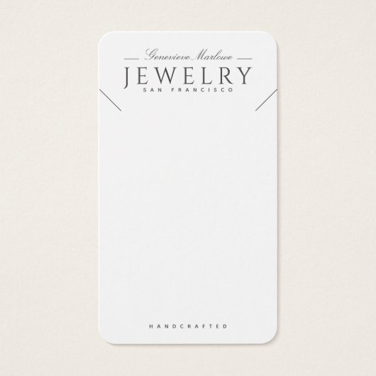 Moderne Zwart Wit Ketting Display Kaarten Visitekaartje (Voorkant)