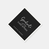Moderne zwart-wit klasse van 2025 Graduation Cap Servet (Hoek)