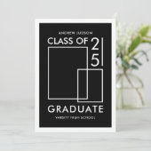 Moderne zwart-wit klasse van 25 foto open huis kaart (Staand voorkant)