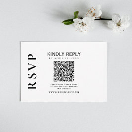 Moderne zwart-wit klassieke RSVP-kaart RSVP Kaartje