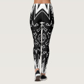 Moderne zwart-wit klassieker "Ratti_Creative_Arts" Leggings (Achterkant)