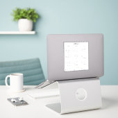 Moderne Zwart-Wit Kleine Mini 2021 Kalender Sticker (Laptop op bureau)