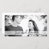 Moderne Zwart-Wit Liefde en Dank Fotokaarten Bedankkaart (Voorkant / Achterkant)