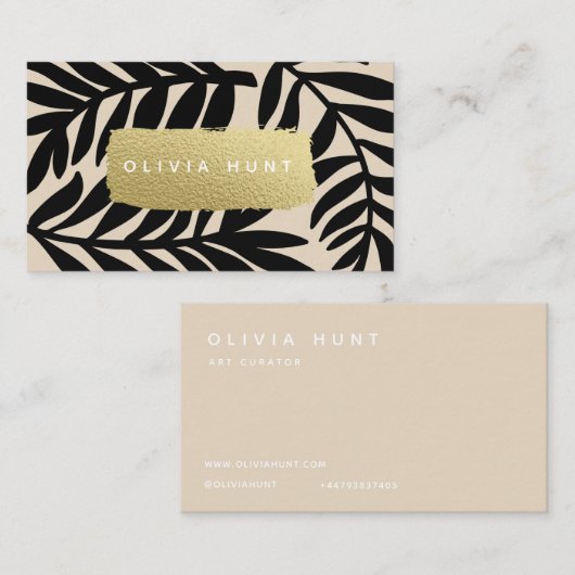 Moderne zwart-wit lood & goudlook visitekaartje (Voorkant / Achterkant)