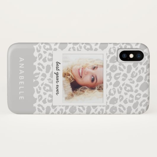Moderne zwart-wit luipaard print  foto Case-Mate iPhone case (Achterkant (horizontaal))