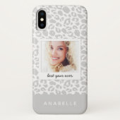 Moderne zwart-wit luipaard print  foto Case-Mate iPhone case (Achterkant)