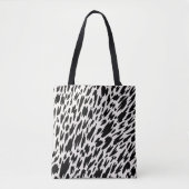 Moderne zwart-wit luipaardpatroon Canvas tas (Voorkant)