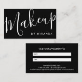 Moderne Zwart-wit Make-up Artiest Afspraak Afsprakenkaartje (Voorkant / Achterkant)