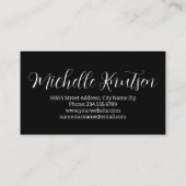 Moderne zwart-wit Make-up Artiest Haarsalon Visitekaartje (Achterkant)