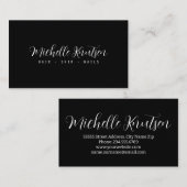 Moderne zwart-wit Make-up Artiest Haarsalon Visitekaartje (Voorkant / Achterkant)