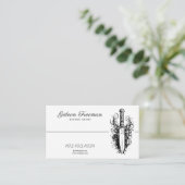 Moderne Zwart-wit Mes Tattoo Artiest Visitekaartje (Staand voorkant)