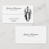 Moderne Zwart-wit Mes Tattoo Artiest Visitekaartje (Voorkant / Achterkant)