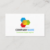 Moderne zwart-wit met kleurrijke 3D-kubusLogo Visitekaartje (Achterkant)