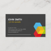 Moderne zwart-wit met kleurrijke 3D-kubusLogo Visitekaartje (Voorkant)