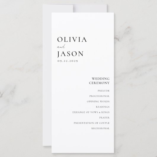 Moderne zwart-wit minimale bruiloft (Voorkant)