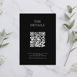 Moderne zwart-wit minimale bruiloft informatiekaartje
