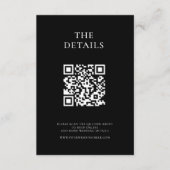 Moderne zwart-wit minimale bruiloft informatiekaartje (Voorkant)