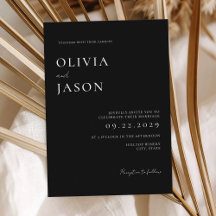 Moderne zwart-wit minimale bruiloft