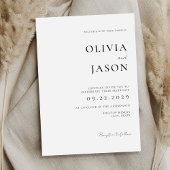 Moderne zwart-wit minimale bruiloft kaart