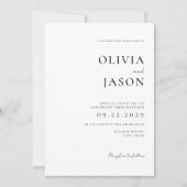 Moderne zwart-wit minimale bruiloft kaart (Voorkant)