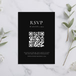 Moderne zwart-wit minimale bruiloft RSVP kaartje<br><div class="desc">Moderne bruiloft rsvp kaarten met minimaal design in zwart-wit kleur.</div>
